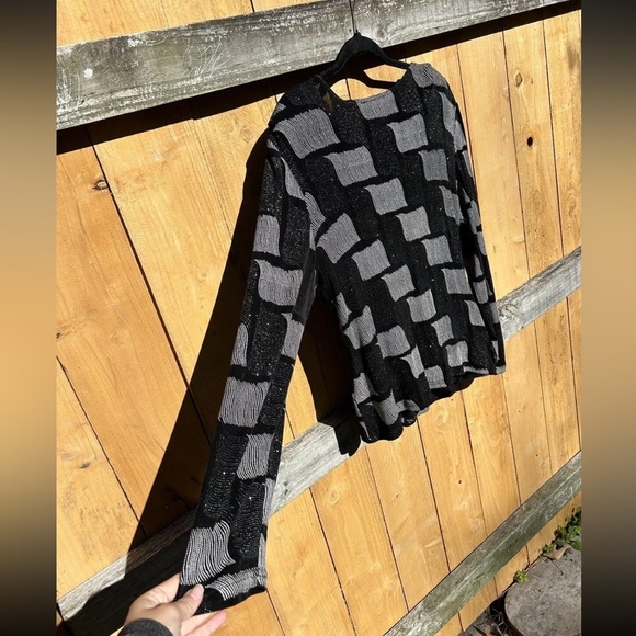 Joseph Ribkoff Black and Gray Blouse - Picture 9 of 10